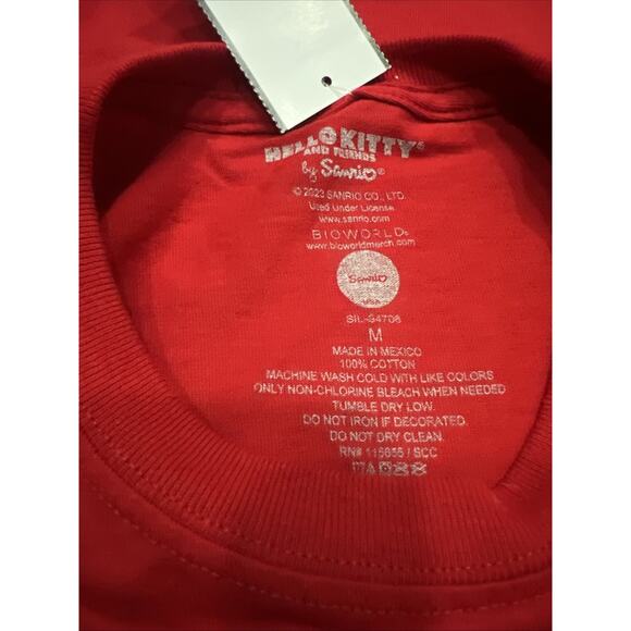 Hello Kitty Christmas Cookies Adult T Shirt Red M NWT - Picture 4 of 5